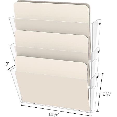 Unbreakable DocuPocket Wall File, 3 Sections, Letter Size, 14.5