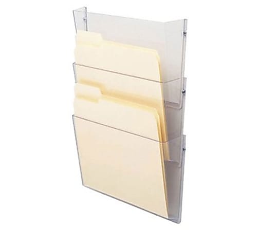 Deflecto Unbreakable DocuPocket Wall Files, Letter Size, Clear, Pack Of 3 Files