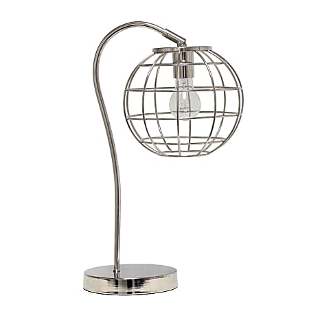 Lalia Home Arched Metal Cage Table Lamp, 20"H, Chrome
