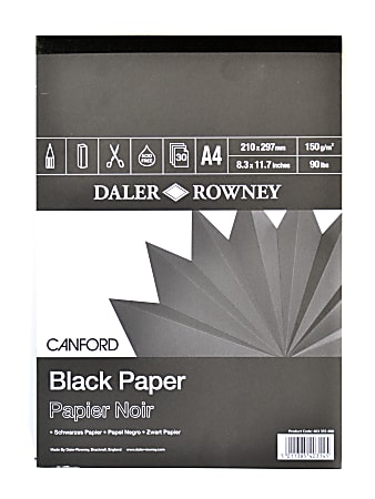 Daler-Rowney Canford Black Pad, 8" x 11", Black, 30 Sheets Per Pad