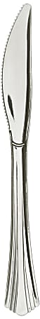 WNA Reflections Heavyweight Plastic Knives, 7 1/2", Silver, Case Of 600