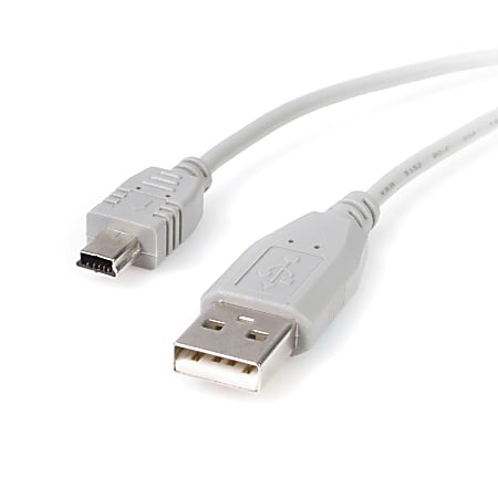 StarTech.com 10 ft Mini USB 2.0 Cable - Connect your (USB Mini) portable device to a host computer through a standard USB 2.0 type-A slot