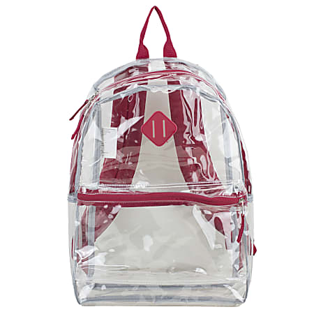 Eastsport Clear PVC Backpack, Red