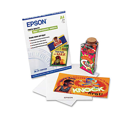 Epson A4 Self-Adhesive Photo Paper, 620246