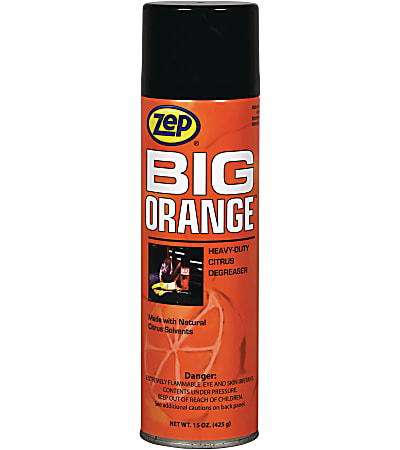 Zep Professional Big Orange Citrus Solvent Degreaser, 15 Oz, Pack Of 12 Cans