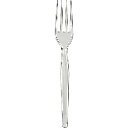 Dixie Heavyweight Plastic Cutlery - Fork - 1 x Fork - Breakroom - Disposable - Clear - 1000 / Carton