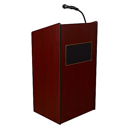 Oklahoma Sound® The Aristocrat Sound Lectern With Sound & Handheld Wireless Microphone, Mahogany