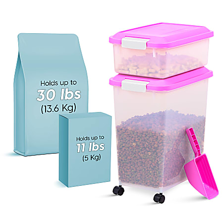 Iris Airtight Container, 60 Qt, Pink