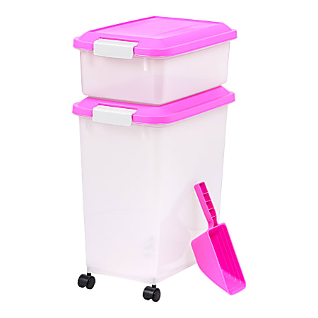 Iris Airtight Container 60 Qt Pink Office Depot