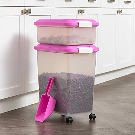 Iris Airtight Container 60 Qt Pink Office Depot