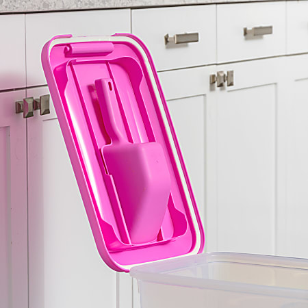 Iris Airtight Container 60 Qt Pink Office Depot