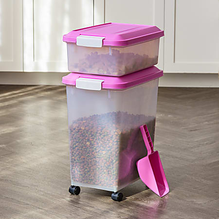 Iris Airtight Container 60 Qt Pink Office Depot