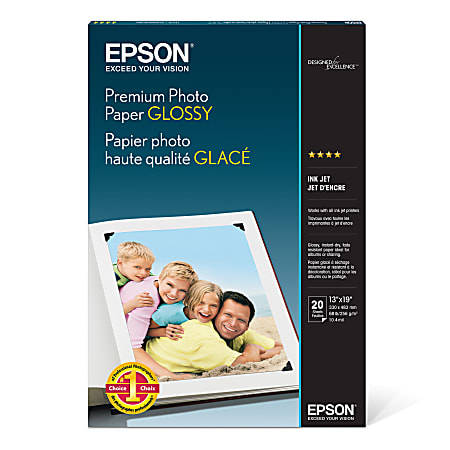 Epson® Premium Glossy Photo Paper, 13" x 19",