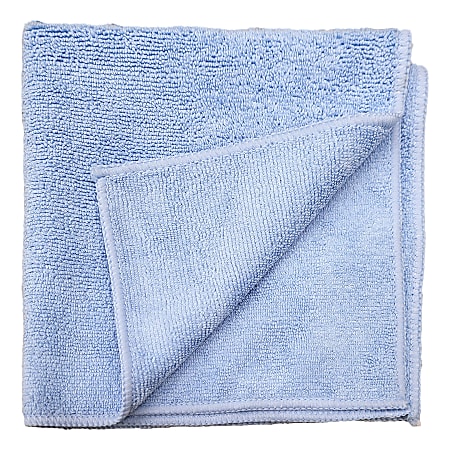Pro-Clean Basics Microfiber Towels, Terry Microfiber, 16" x 16", Blue, Pack Of 48 Towels