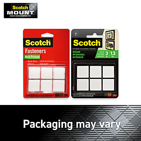 Scotch Sticky Back Hook Loop Fastener Tape White 78 x 78 Pack Of