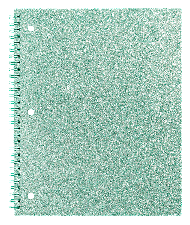 Divoga® Glitter Spiral Notebook, 8 1/2" x 10 1/2", Wide Ruled, 160 Pages (80 Sheets), Blue