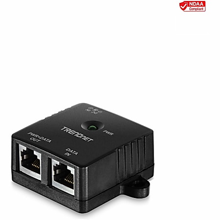 TRENDnet Gigabit Power Over Ethernet Injector, Full Duplex Gigabit Speeds, 1x Gigabit Ethernet Port, 1x PoE Gigabit Ethernet Port