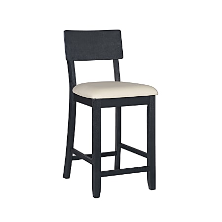 Linon Dixie Counter Stool, Beige/Dark Charcoal