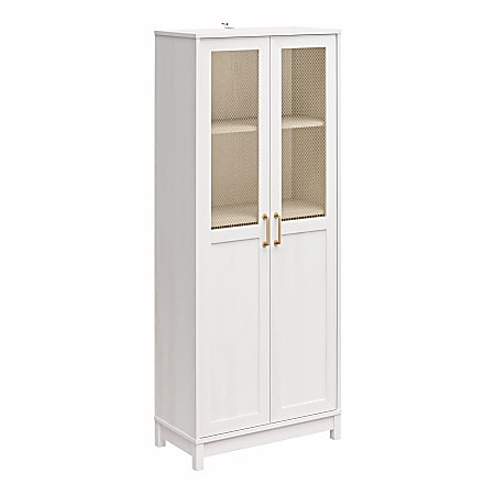 Mr. Kate Tess 2-Door Wide Storage Cabinet With Modular Storage Options, 77-3/8"H x 31-11/16"W x 15-11/16", Ivory Oak