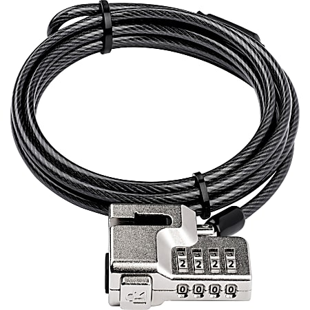 SKILCRAFT® Combination Cable Laptop Lock, 6', Black