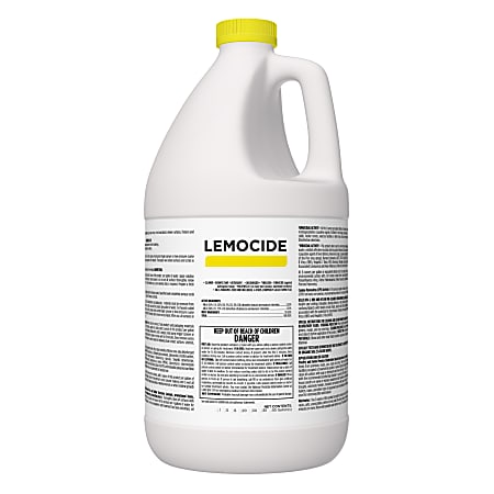 Lemocide Disinfectant Deodorizer Mildew & Mold Killer, Citrus Scent, 128 Oz Bottle, Case Of 3