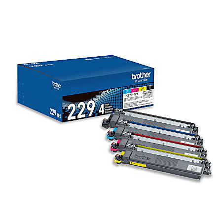 Brother® TN229 Black/Cyan/Magenta/Yellow Toner Cartridges, Pack Of 4 Cartridges, (TN2294PK)