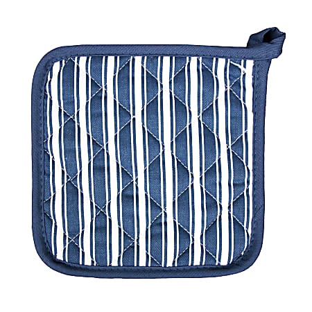 Better Houseware Striped Pot Holder, 7" x 7", Blue