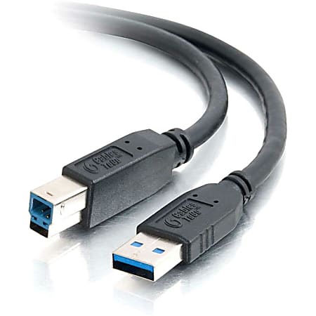 C2G 1m USB 3.0 Cable - USB A to USB A - M/M - 3.20 ft USB Data Transfer Cable - First End: 1 x Type A Male USB - Second End: 1 x Type B Male USB - Shielding - Black
