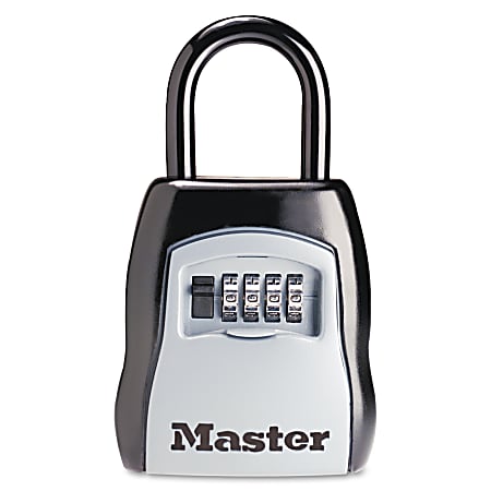 Master Lock Portable SafeSpace Key Storage Lock Box, 4-3/5" x 3-7/8", Black