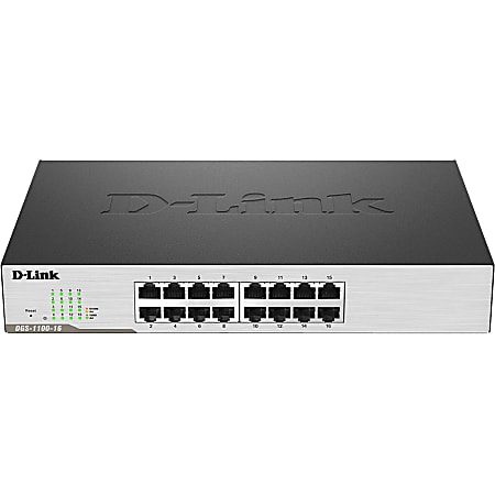 D-Link DGS-1100-16 Ethernet Switch - 16 Ports - Manageable - Gigabit Ethernet - 10/100/1000Base-T - 2 Layer Supported - Twisted Pair - Rack-mountable, Desktop - Lifetime Limited Warranty