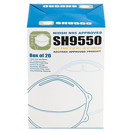 Impact Products N95 Approved Disposable Dust/Mist Respirator, One Size, White, Case Of 20