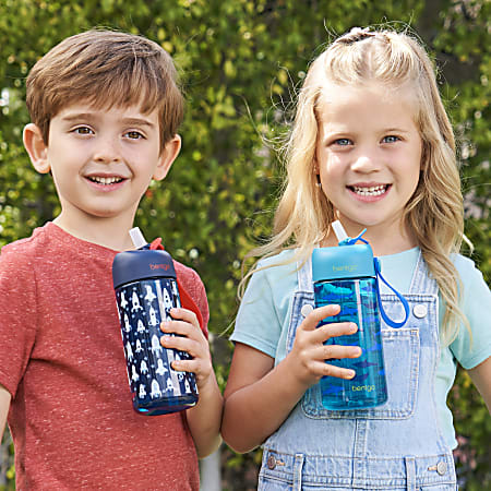 Bentgo Kids Prints Tritan Water Bottles RocketShark Pack Of 2 Bottles -  Office Depot