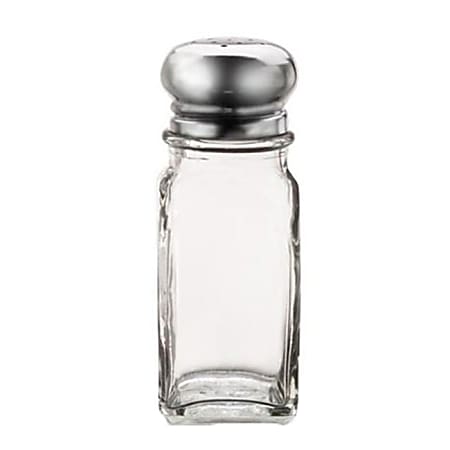 Vollrath Traex Dripcut Square Salt And Pepper Shakers, 2 Oz, Clear, Case Of 12 Shakers