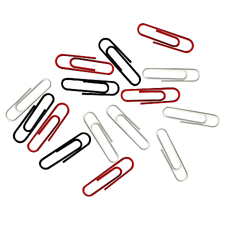 Office Depot® Brand Vinyl Paper Clips, Box Of 500, No. 1, Assorted Colors