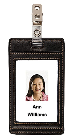 Horizontal Double-sided Leather ID Holder, Custom Gift Maker