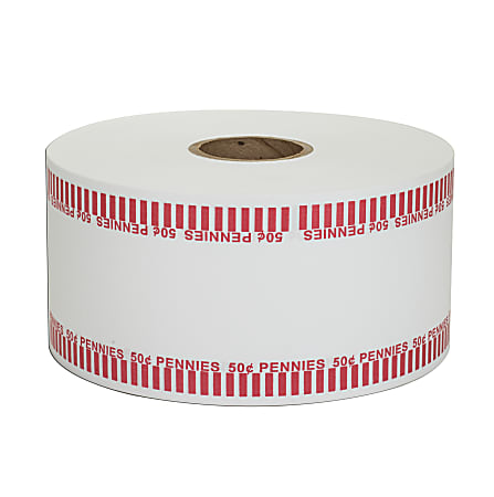 Pap-R Products Automatic Coin-Wrapper Roll, Pennies, Red, Roll Of 1,900