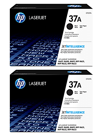 HP 37A Black Toner Cartridges, Pack Of 2, CF237A