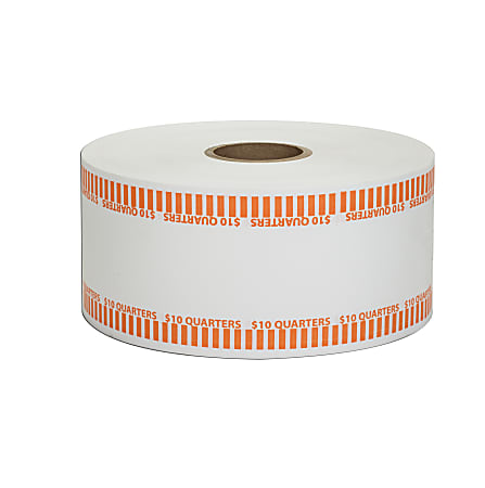 Pap-R Products Automatic Coin-Wrapper Roll, Quarters, Orange, Roll Of 1,900