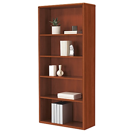 HON® 10700 Series Laminate 5-Shelf Bookcase, Cognac