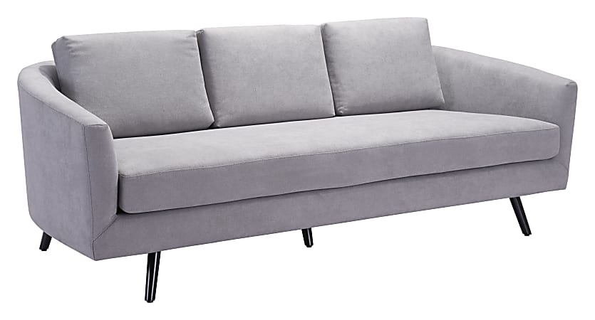 Zuo Modern Divinity Sofa, Polyester, 30-3/4"H x 79-1/2"W x 33-15/16"D, Gray