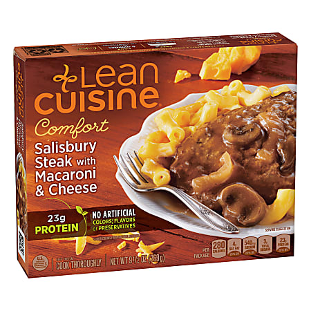 Lean Cuisine Comfort Salisbury Steak With Macaroni & Cheese, 9.5 Oz, Box Of 3 Meals