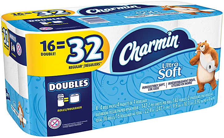 Charmin® Ultra Soft® 2-Ply Toilet Paper, 142 Sheets Per Roll, Pack Of 16 Rolls