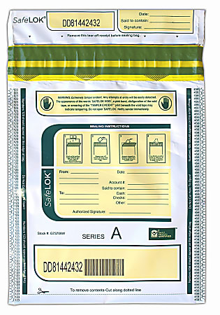 Control Group Tamper-Evident Deposit Bags, 9" x 12", White, Pack Of 100