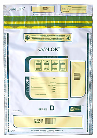 Control Group Tamper-Evident Deposit Bags, 12" x 16", White, Pack Of 100