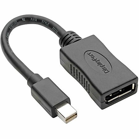 Tripp Lite Mini DisplayPort to DisplayPort Adapter Converter 4K @ 60Hz mDP to DP 6in