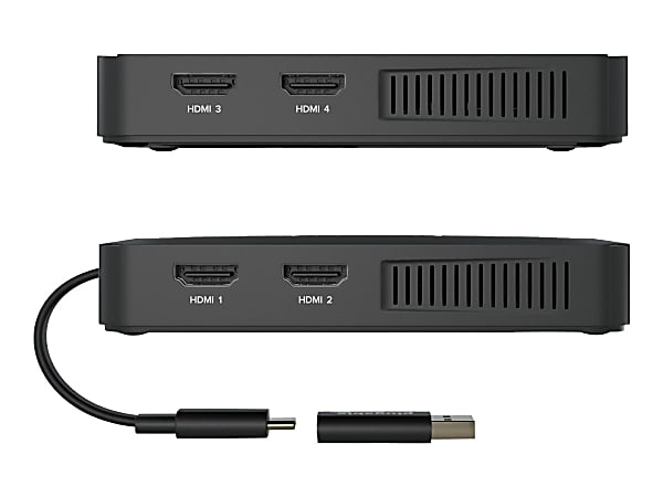 Plugable USB 3.0 or USB C to HDMI Adapter Extends to 4x Monitors, Compatible with Windows and Mac - Multi Monitor Adapter Supports 1920x1080@60Hz