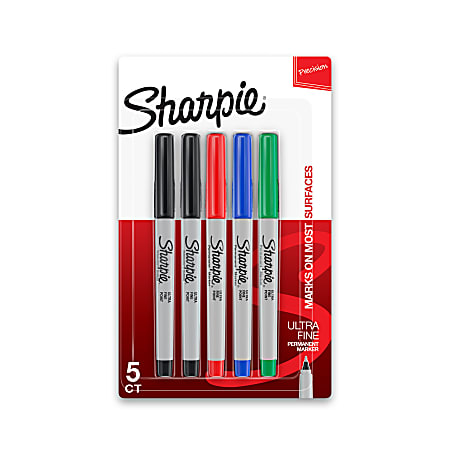 Sharpie® Permanent Ultra-Fine Point Markers, Assorted Colors,
