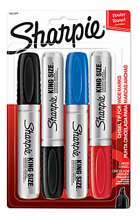 Sharpie® King-Size™ Permanent Markers, Assorted Colors, Pack Of