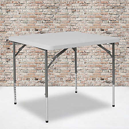Flash Furniture Square Height-Adjustable Plastic Folding Table,