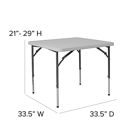 Square folding 2025 table adjustable height